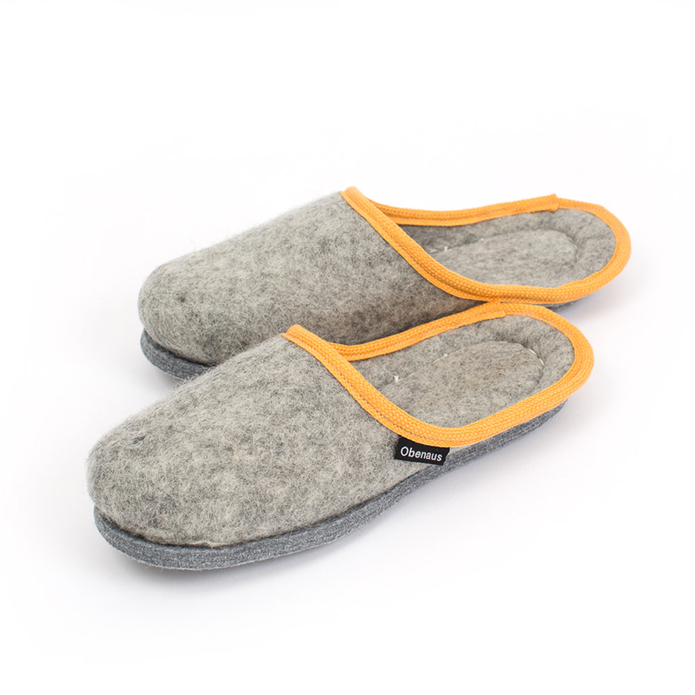 Pantoffel – Grau | Borte Gelb