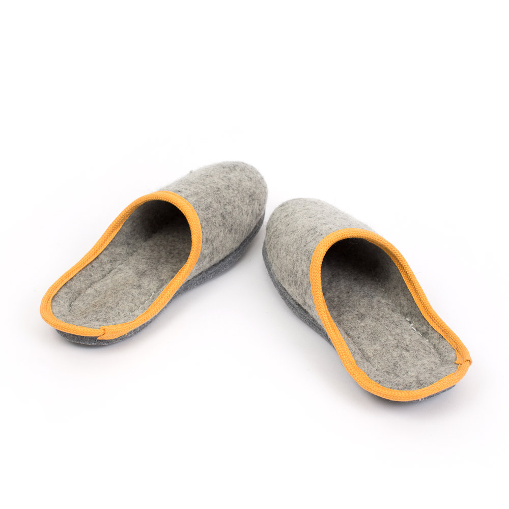 Pantoffel – Grau | Borte Gelb – Bild 2
