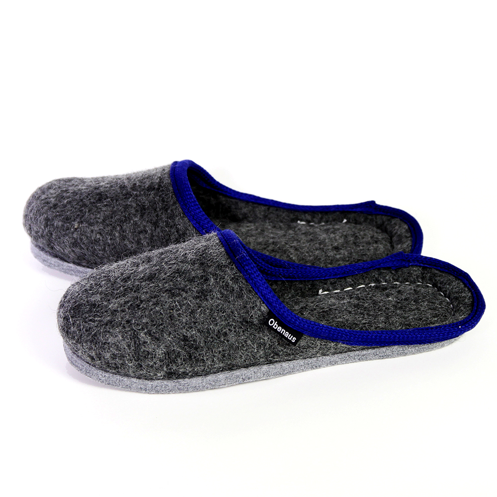 Pantoffel – Anthrazit | Borte Blau