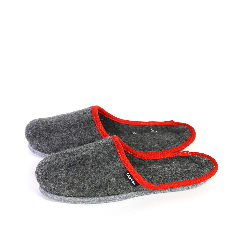 Pantoffel – Anthrazit | Borte Rot