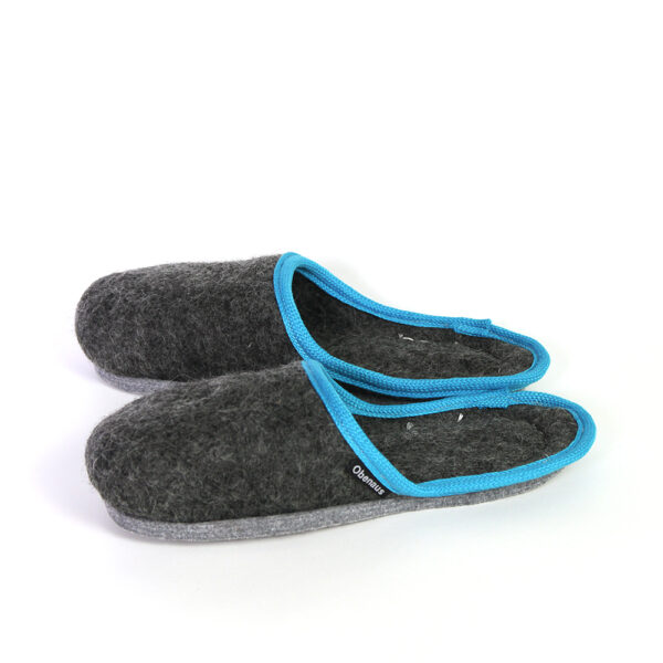 Pantoffel – Anthrazit | Borte Türkis